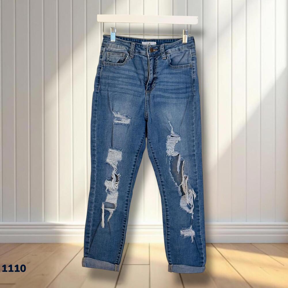 1110 Cello Skinny Jeans 3/26 (26x23) Ripped Destroyed Light Wash